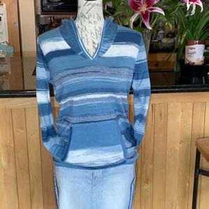 NWOT, prAna Daniele Lightweight Space Dyed Knit Hooded LS  Pullover Sz M